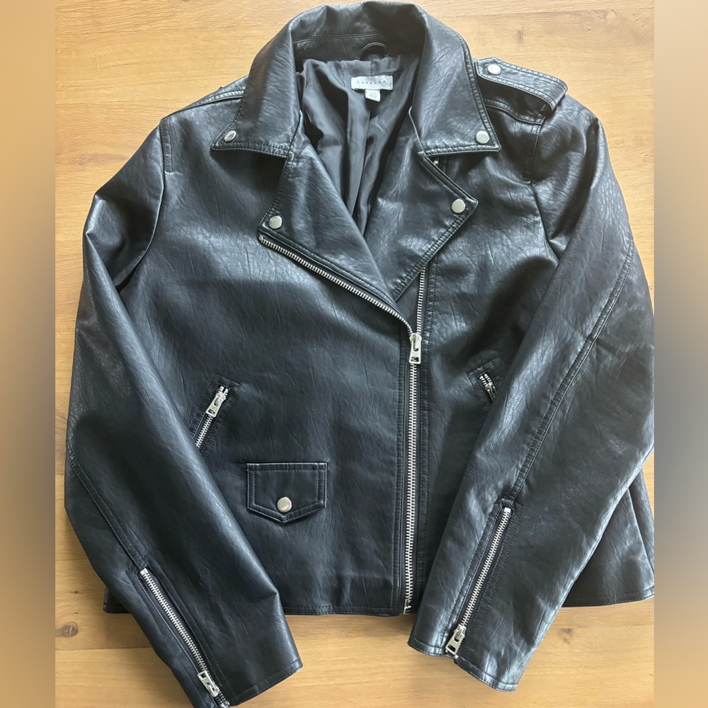 Topshop faux leather jacket